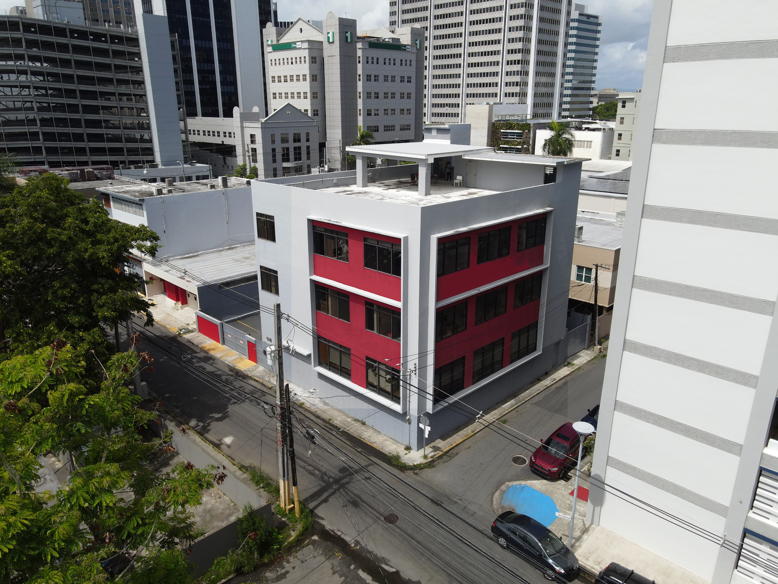 Aerial view of Uruguay Financial Center in Hato Rey, San Juan