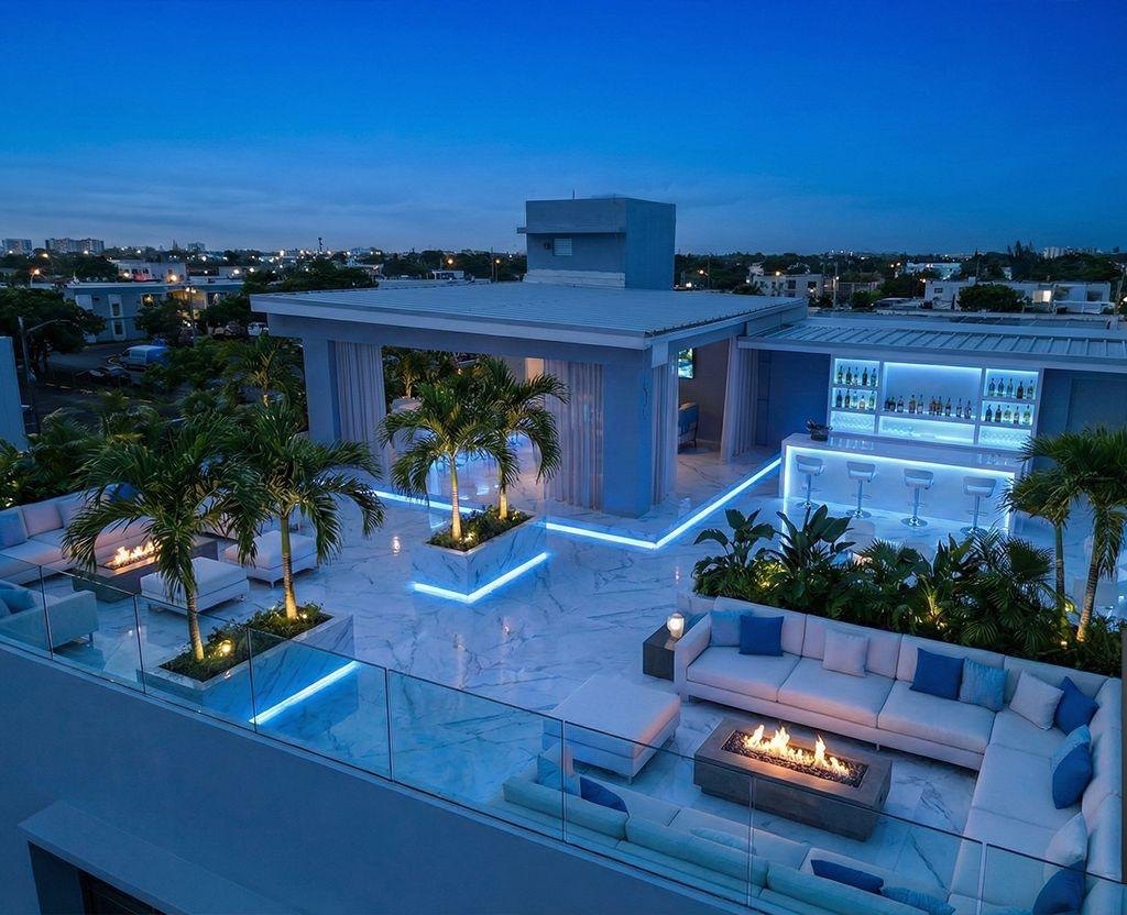 BORI Lounge rooftop bar concept at dusk
