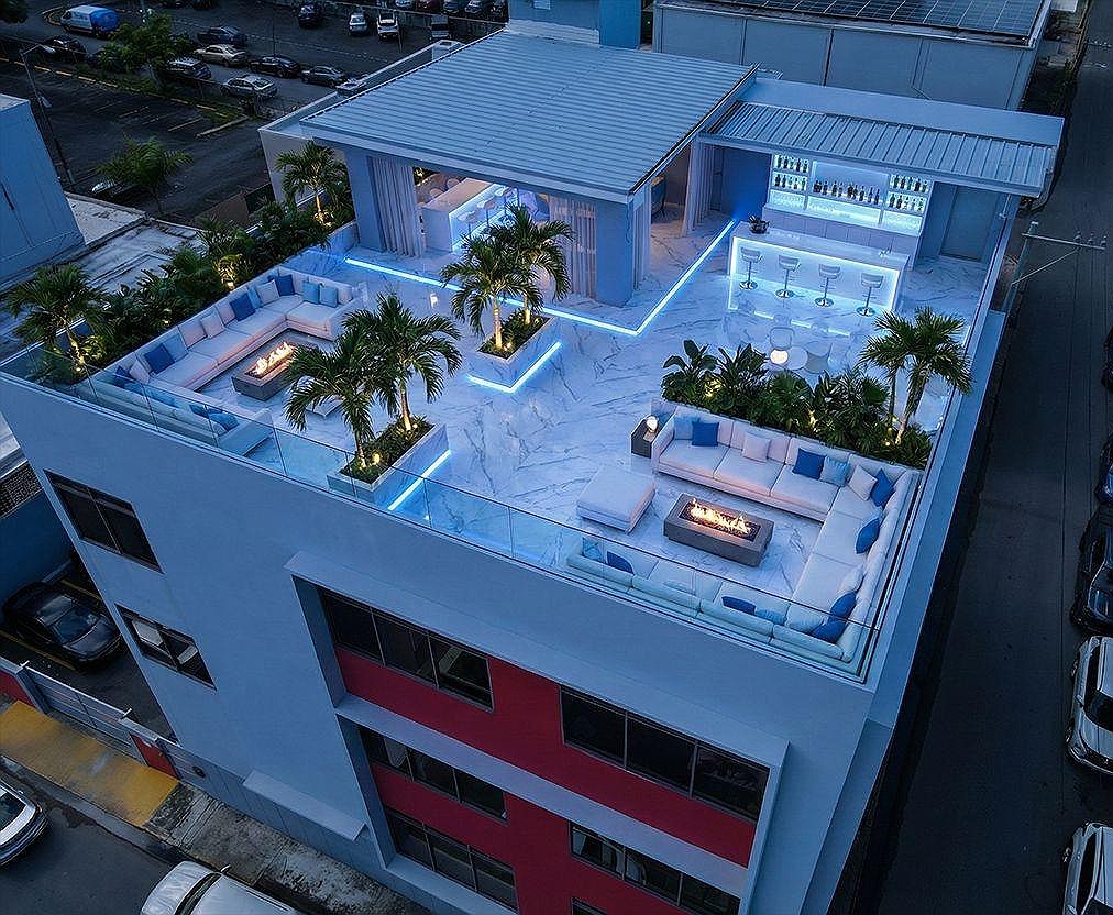 Rooftop terrace aerial concept